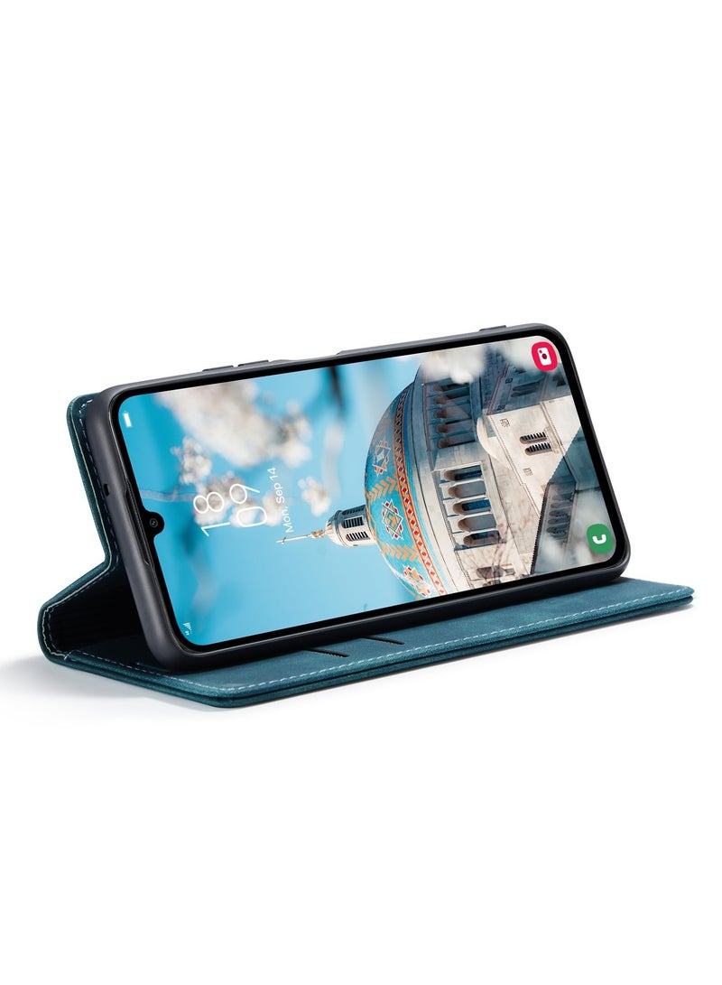 CaseMe Phone Case Luxury PU Leather Design 013 Flip Cover Card Slot Holder Cover For Samsung Galaxy A15 (Green) - Image 2