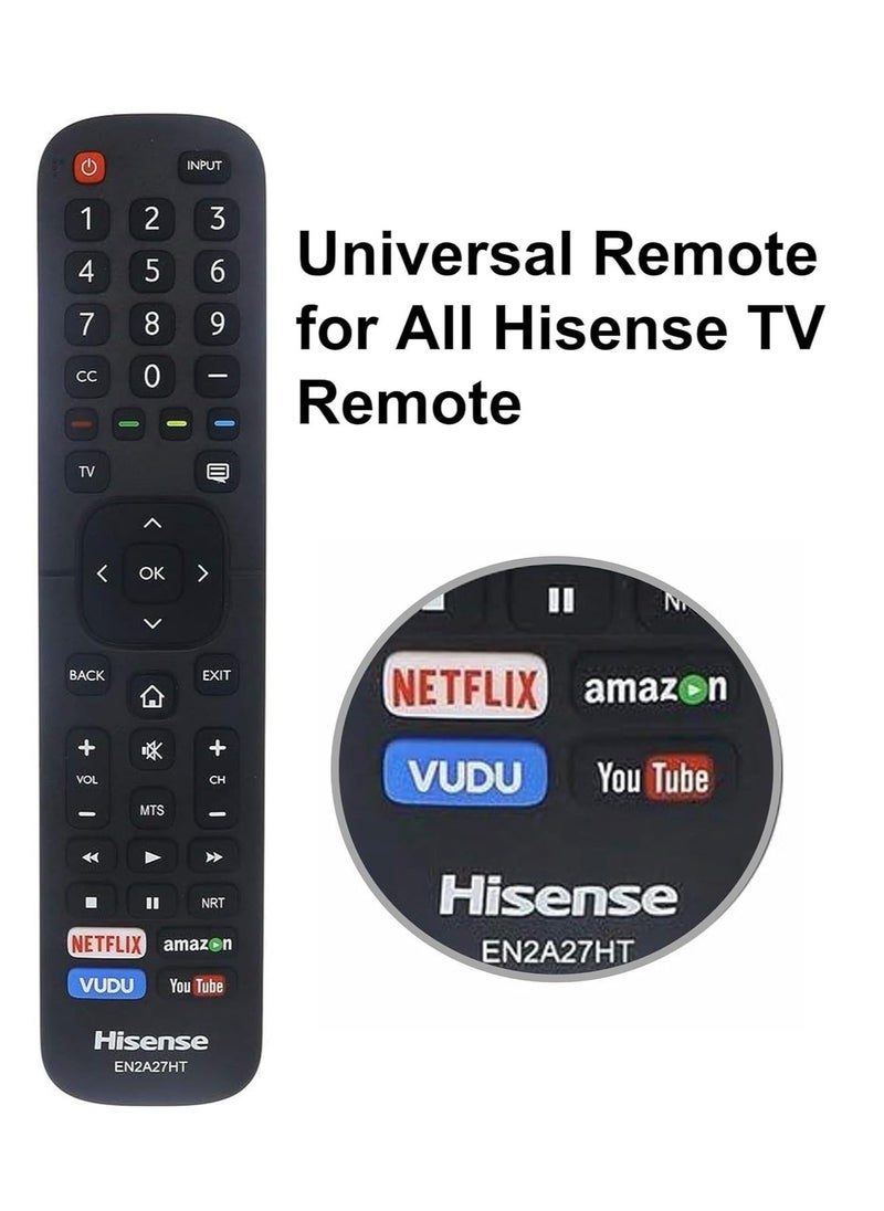 BGM - Universal Remote Control EN2A27HT – Compatible with All Hisense Smart 4K HDR TVs – Works with 40H5D, 43H5D, 43H6D, 50DU6070, 50H5D, 50H6D, 55DU6070, 55H6D, 60DU6070, 65H6D Models – Easy Setup & Full Functionality - Image 1