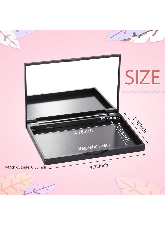 Snowso 5 Pack Magnetic Makeup Palette With Mirror, Empty Cosmetics Dispensing Storage Box For Eyeshadow Lip Color Blush Powder Highlighter Contour(Small Palette - 4.92" X 3.38”) - Image 2