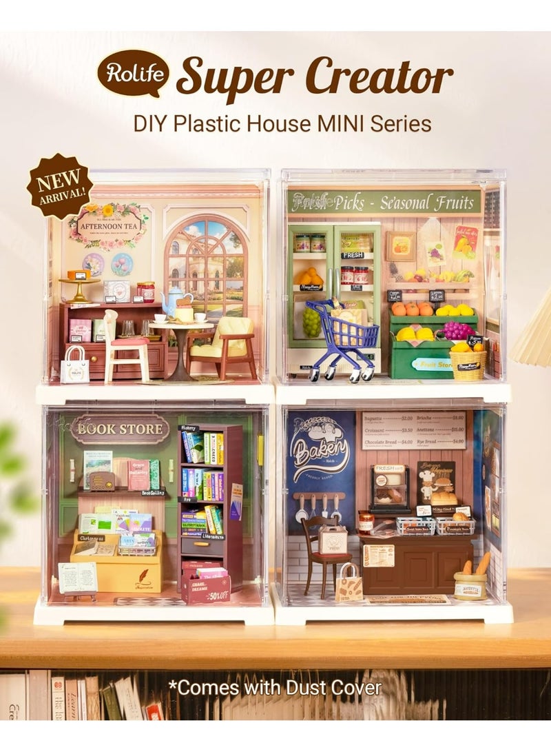 ROBOTIME 3D PUZZLE Rolife Honey Tea Lounge DIY Miniature House DWS02B - Image 3