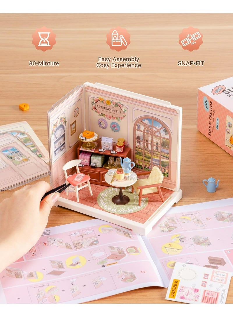 ROBOTIME 3D PUZZLE Rolife Honey Tea Lounge DIY Miniature House DWS02B - Image 4