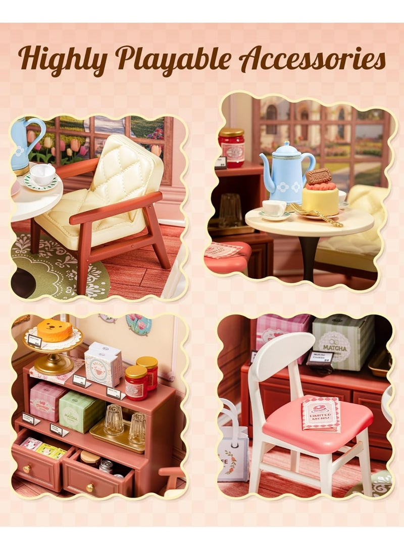 ROBOTIME 3D PUZZLE Rolife Honey Tea Lounge DIY Miniature House DWS02B - Image 2