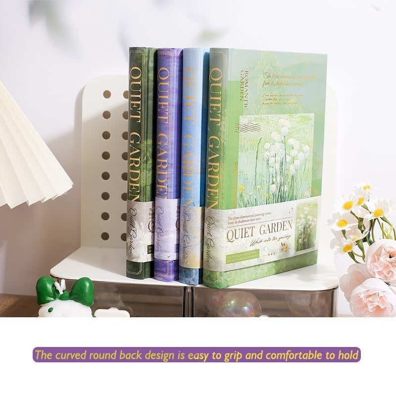 SWOPPERRY Korean Stationery Mini Transparent 3-Hole Binder Spiral Diary Notebook – Cute Kawaii Portable Journal Notebook Agenda for Girls & Students (80+ Pages) (quite garden c) - Image 5