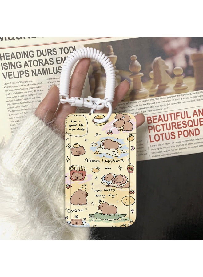 NIBEMINENT 1 - Piece Hamburger Capybara Kpop Photo Card Holder Pendant Key Chain ID Badge Holder ID Card Holder Photo Card Protector for School ID Office ID Access Card for Women Girls