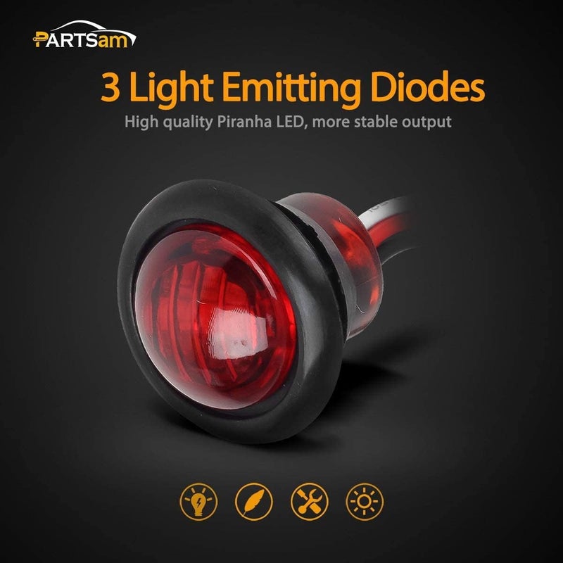 Partsam 10 LED Red 3/4" Clearance Marker Lights - Image 3
