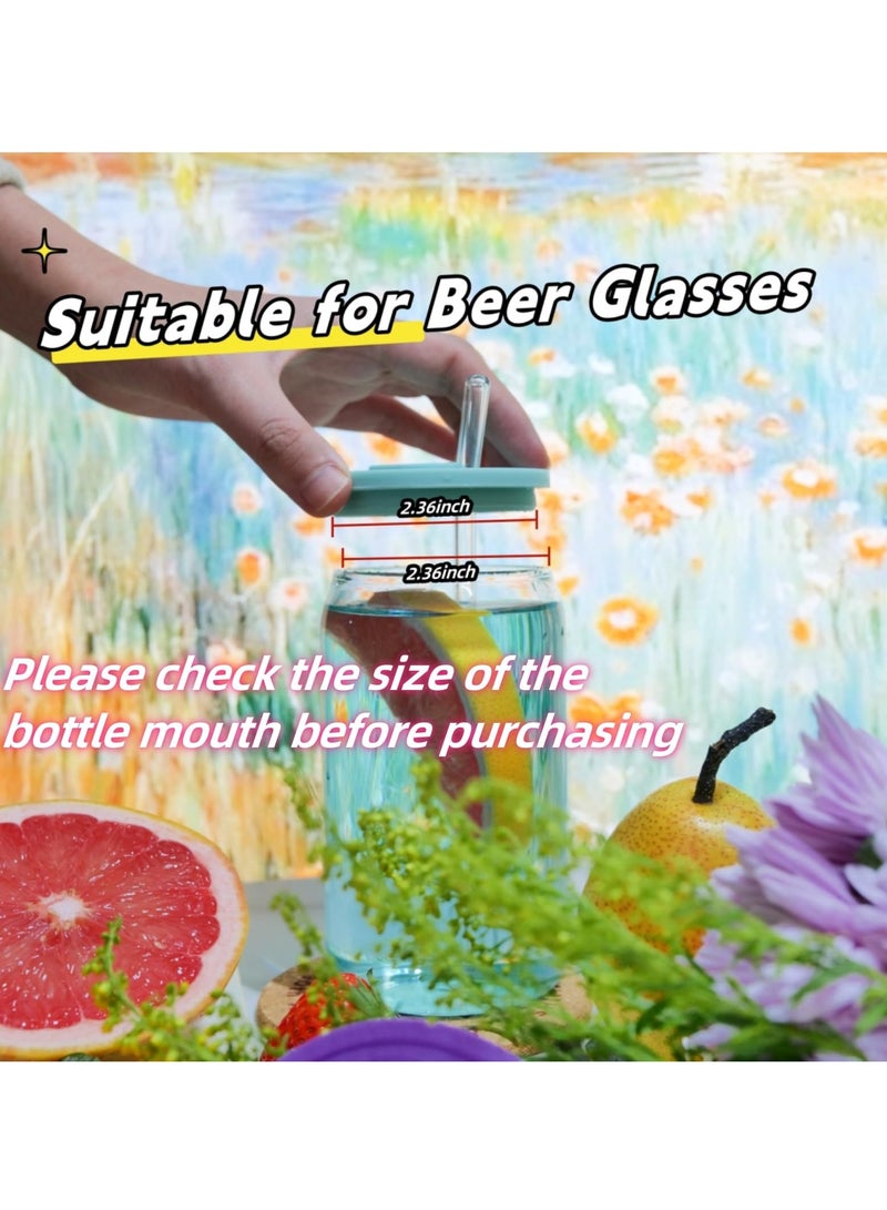 KASTWAVE Silicone Lids Fit for 16oz Glass Cups with Lids, 4 Pack Replacement Lids for Drinking Glasses with Wooden Lids, Replacement Canning Lids for 20OZ 24OZ Glass Cups (2.75inch/70mm) - Image 3