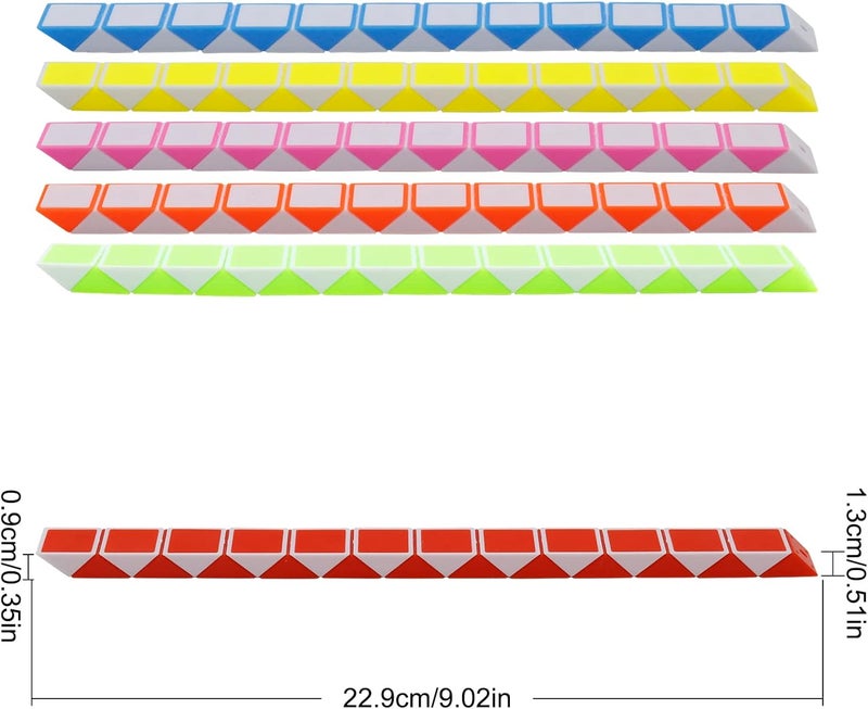 LENDOD 12 Pack 24 Blocks Mini Fidget Snake Cube Mini Twist Puzzle Cubes Magic Speed Cubes Toy for Kids Party Bag Fillers, Party Supplies - Image 3