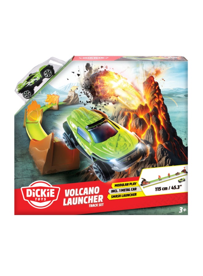 Dickie Item 203333001-Dickie Toys - Volcano Launcher Track Set (115 cm) - Volcano Toy with Catapult, Flexible Rails & Obstacles Including Toy Car, for Children from 3 Years - Image 1