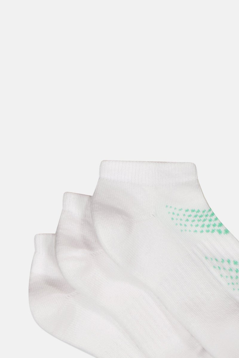 RBX Kids Girl 3 Pairs Graphic Print Ankle Socks, White  - Image 2