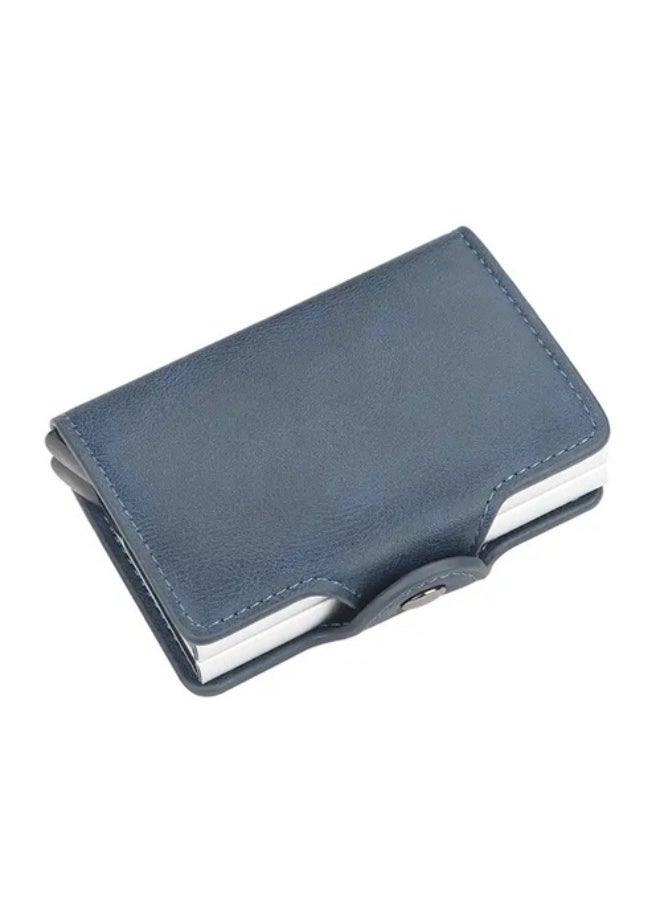 Rup Art RFID Protection Block Card Case Automatic Popup DUAL Bank Credit Business ID Card Holder For Women And Men 