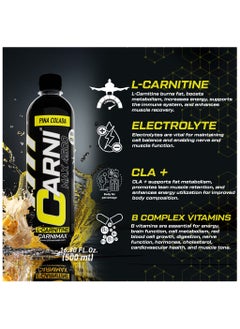 C5 Energy CARNIMAX 4500 L-CARNITINE  Pina Colada - Maximum Fat Burn L-Carnitine with Electrolytes, CLA, Chromium, B Complex Vitamins & Alpha GPC - Zero Sugar, 500ml Pack of 12  - Image 4
