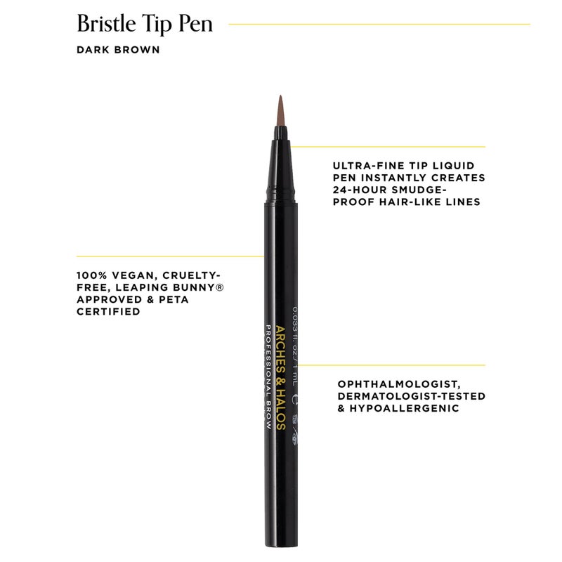 Arches & Halos Microblading Brow Shaping Pen - Fuller, More Defined Brow - Long-lasting, Smudge Resistant, Rich Color - Vegan and Cruelty Free Makeup - Espresso - 0.8 ml - Image 2