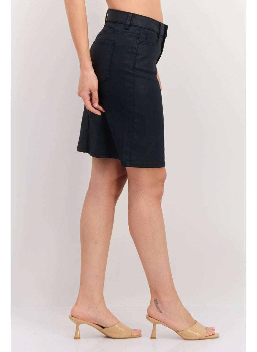 ESPRIT Women Solid Mini Skirt, Black  - Image 4