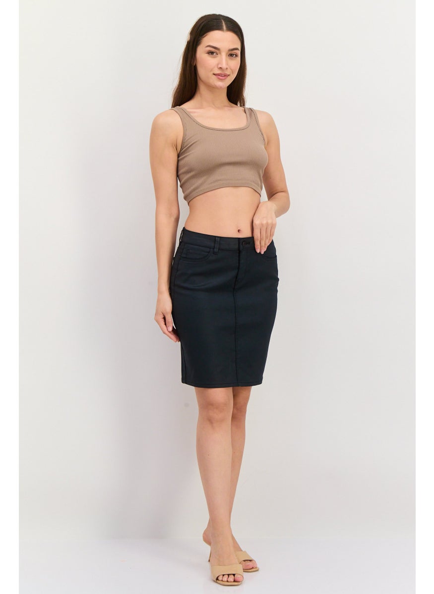 ESPRIT Women Solid Mini Skirt, Black  - Image 3
