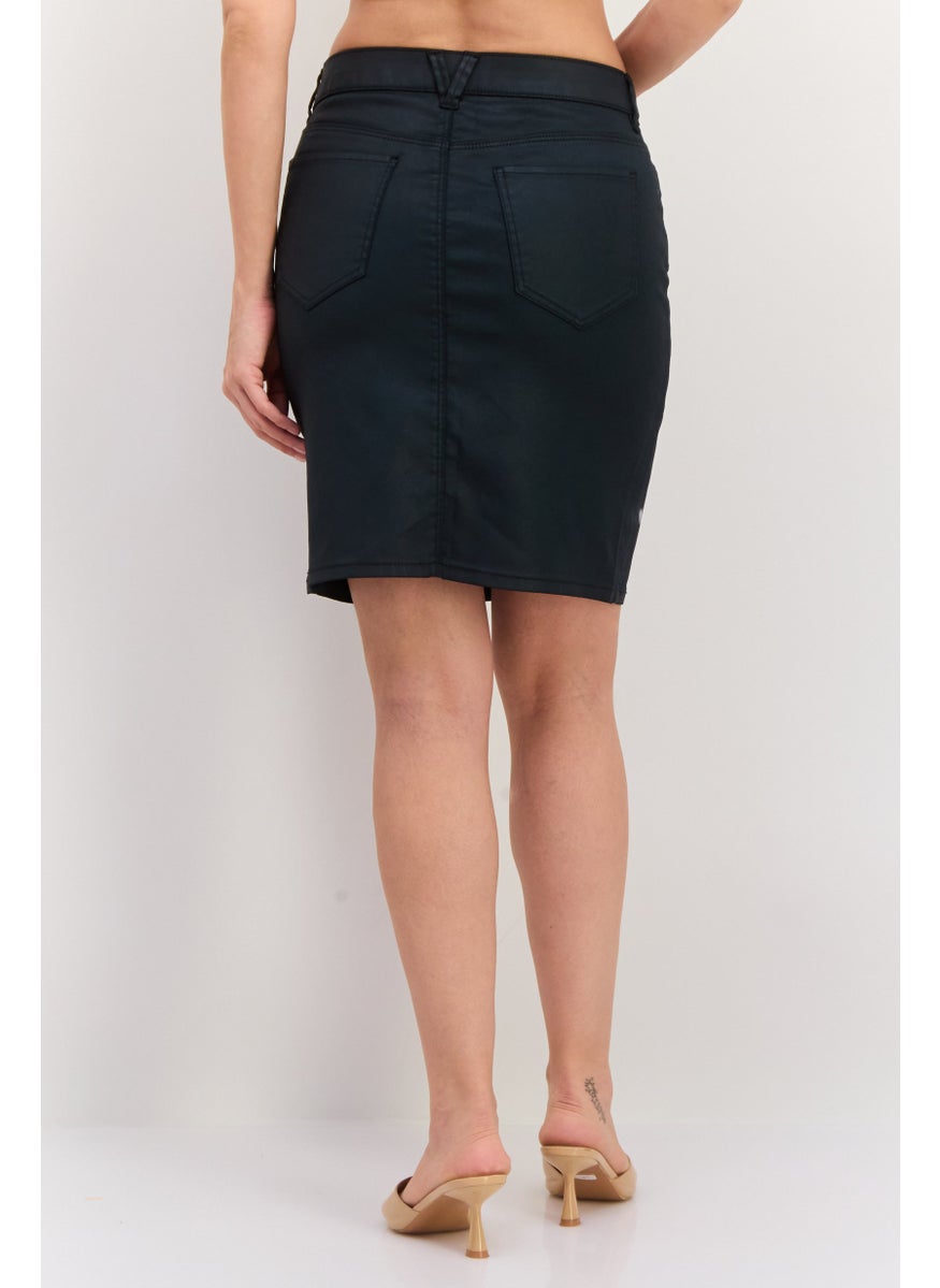 ESPRIT Women Solid Mini Skirt, Black  - Image 2