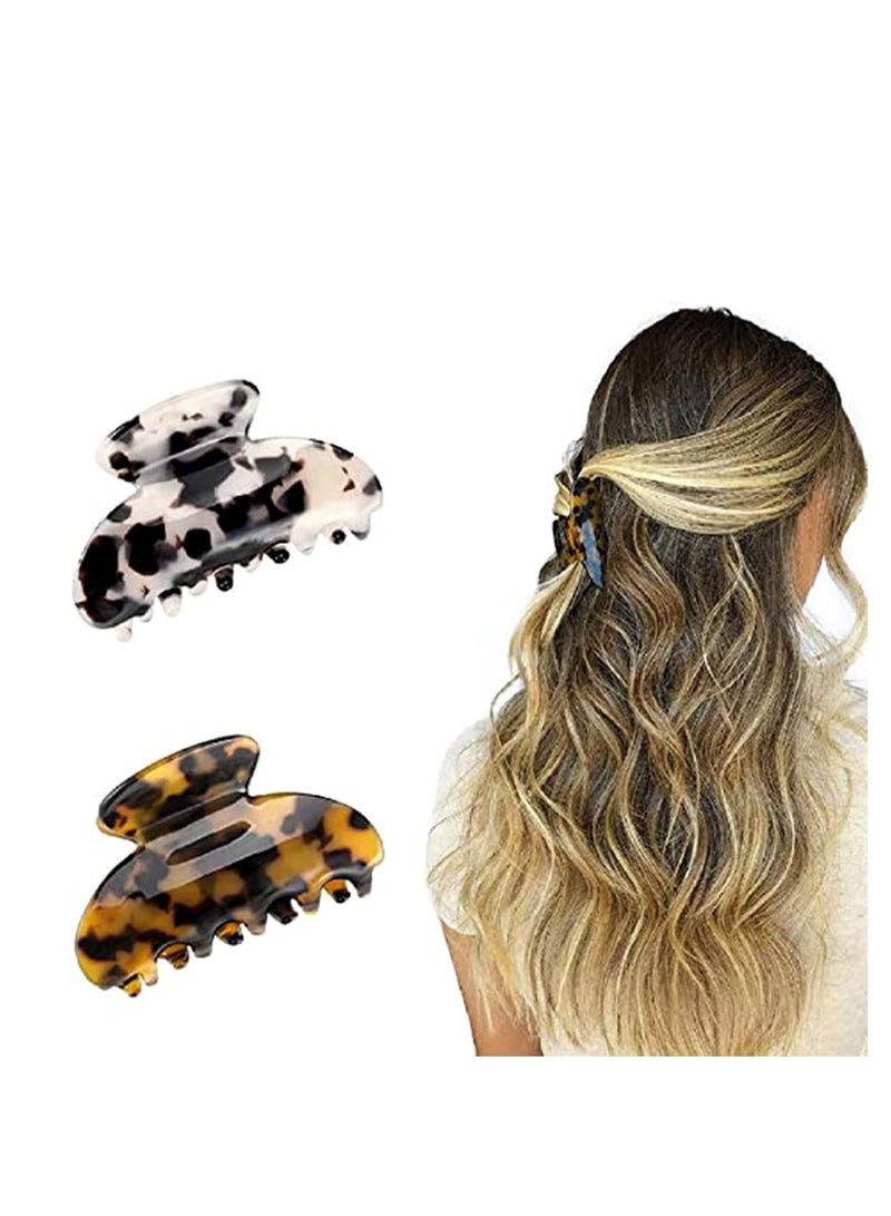 Y&D Hair Claw Banana Clips Tortoise Barrettes Celluloid French Design Acrylic Hair, Jaw Leopard Print Large Fashion Accessories  - Image 1