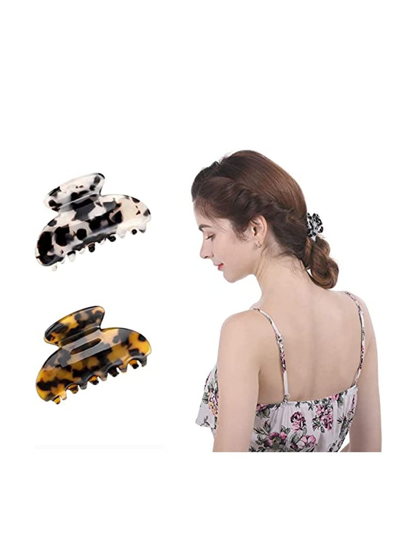 Y&D Hair Claw Banana Clips Tortoise Barrettes Celluloid French Design Acrylic Hair, Jaw Leopard Print Large Fashion Accessories  - Image 2