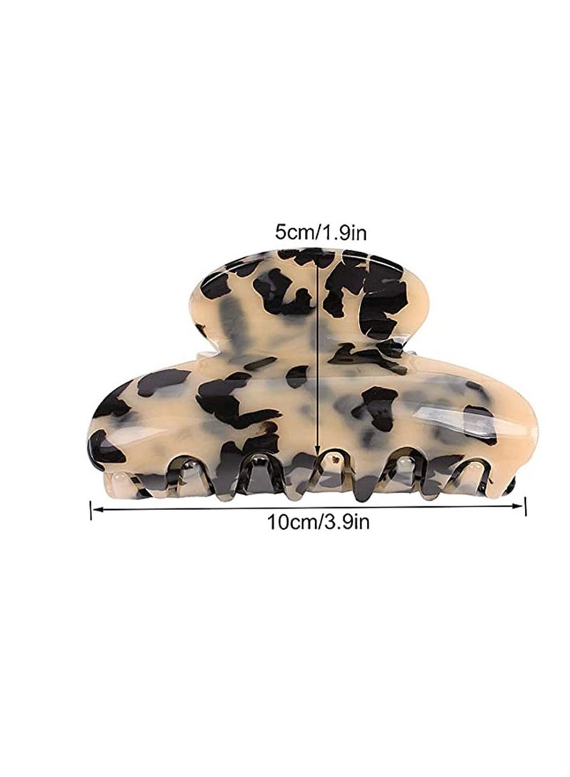 Y&D Hair Claw Banana Clips Tortoise Barrettes Celluloid French Design Acrylic Hair, Jaw Leopard Print Large Fashion Accessories  - Image 4