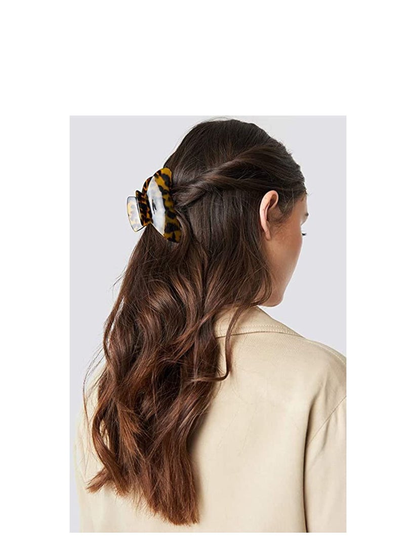 Y&D Hair Claw Banana Clips Tortoise Barrettes Celluloid French Design Acrylic Hair, Jaw Leopard Print Large Fashion Accessories  - Image 3