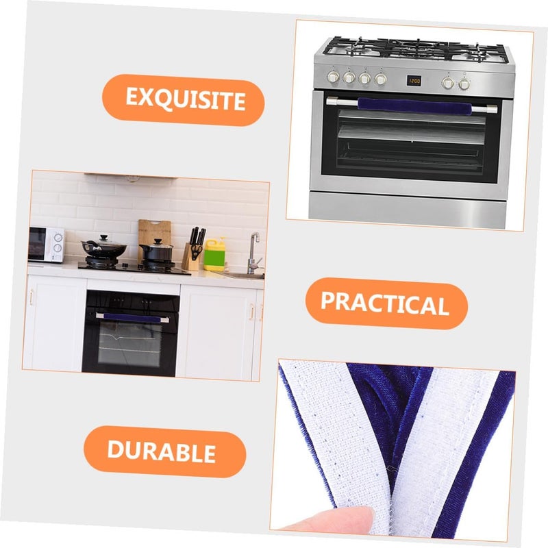 WOONEKY 6pcs Refrigerator Door Handle Covers Blue Fridge and Freezer Handle Protectors for Kitchen and Microwave Use - Image 3