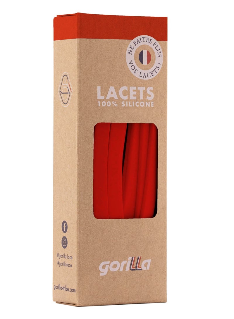 Gorilla E-Tribe Gorilla - Flat and Thin Elastic Shoelaces for Adults and Children - Save Time, Goodbye Knots, Hello Comfort - Ultra-Resistant Self-Locking - 110 cm x 4.5 mm - Image 1