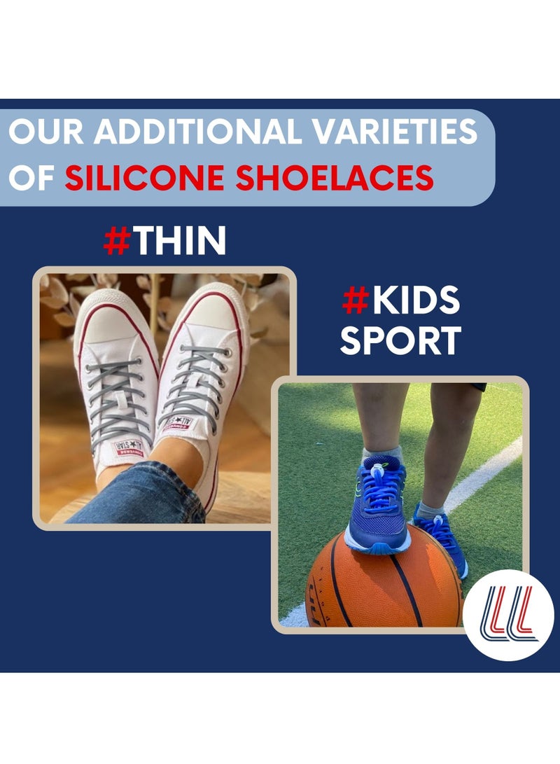 Gorilla E-Tribe Gorilla - Flat and Thin Elastic Shoelaces for Adults and Children - Save Time, Goodbye Knots, Hello Comfort - Ultra-Resistant Self-Locking - 110 cm x 4.5 mm - Image 4