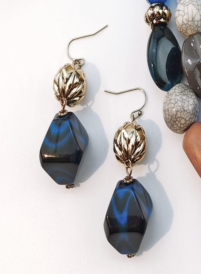 بوكار قلادة بوكار ذات طبقتين بتصميم أنيق وخرز سميك، هدية مثالية للنساء (NK-10384-Strong Blue-set) - Image 3