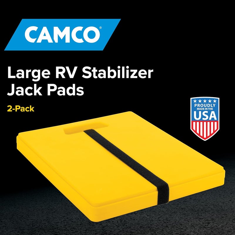 Camco Global simple assemble options 44541 Large RV Stabilizing Jack Pads Without Handle, Helps Prevent Jacks From Sinking, 14 Inch x 12 Inch Pad - 2 pack Sand resistant - Image 2