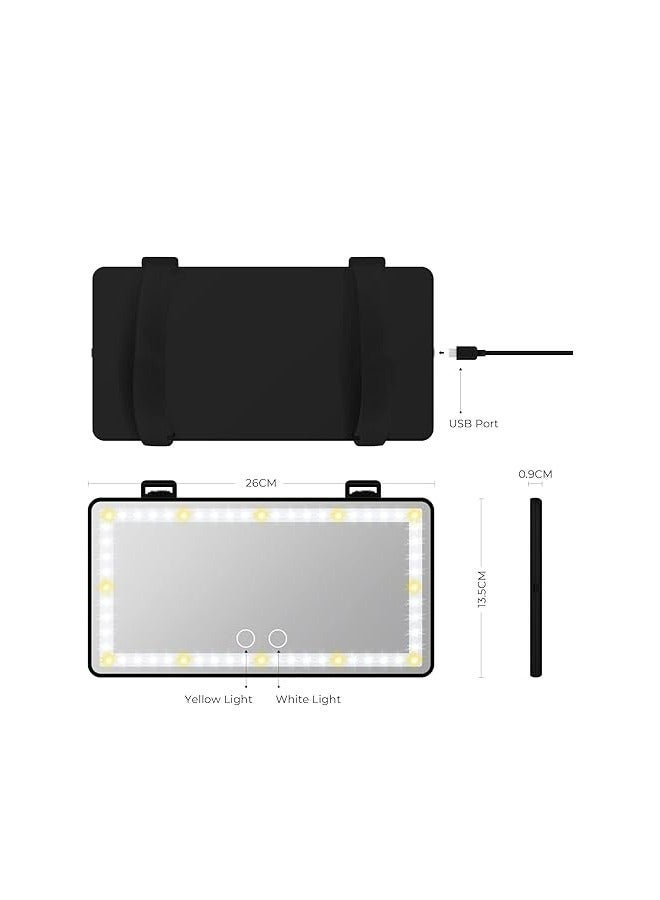 MUNTAQI Car Sun Visor Lighted Vanity Mirror Car Vanity Mirror with Light 60 LED, Dimmable Sun Visor Mirror with Touch Screen, Clip-On Vanity Mirror for Women and Men - Image 3
