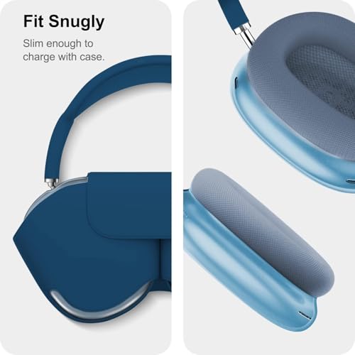 MOLOPPO Transparent Blue Case for AirPods Max 2/1 (2026/2024/2020)(USB-C/Lightning), Soft TPU Protective Cover, Anti-Scratch Colored Skin Accessories, Slim Fit Design - Image 5