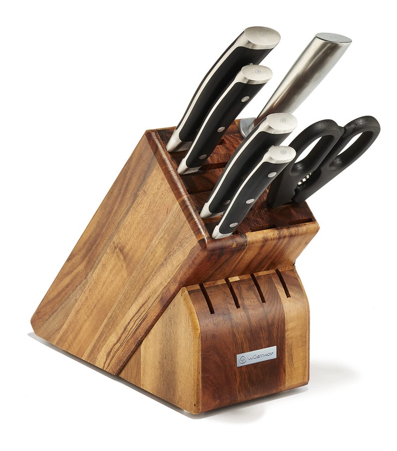 Wsthof Wusthof Seven Acacia 7Piece German Knife Classic IKON Block Set Black 