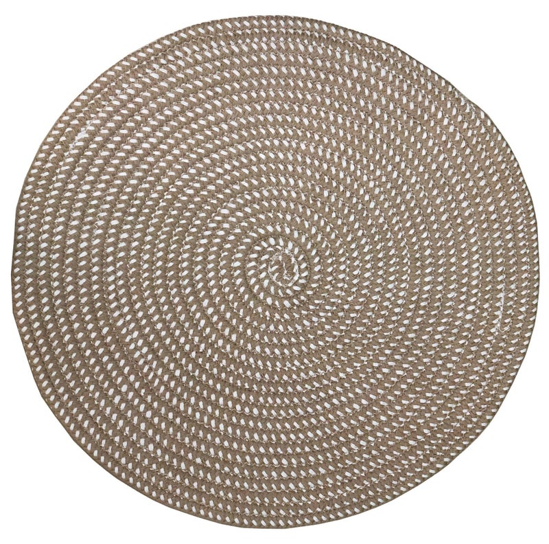 HUAHOO Hand Woven Round Area Rugs Living Room Bedroom Study Computer Chair Cushion Base Mat Round Carpet Lifts Basket Swivel Chair Pad Coffee Table Rug(2' Round, Dark Camel) - Image 1