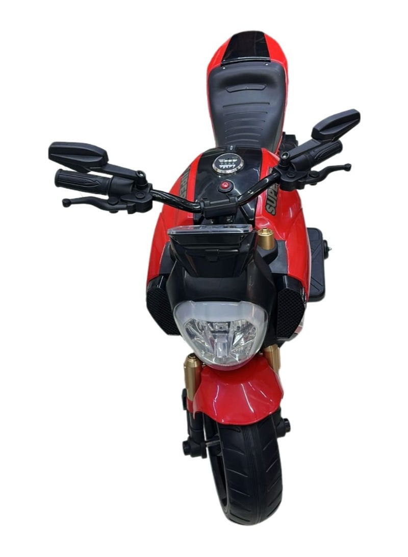 Super Toy Kids Electric Sports Ride-On Bike – 12V, Red & Black - Image 2