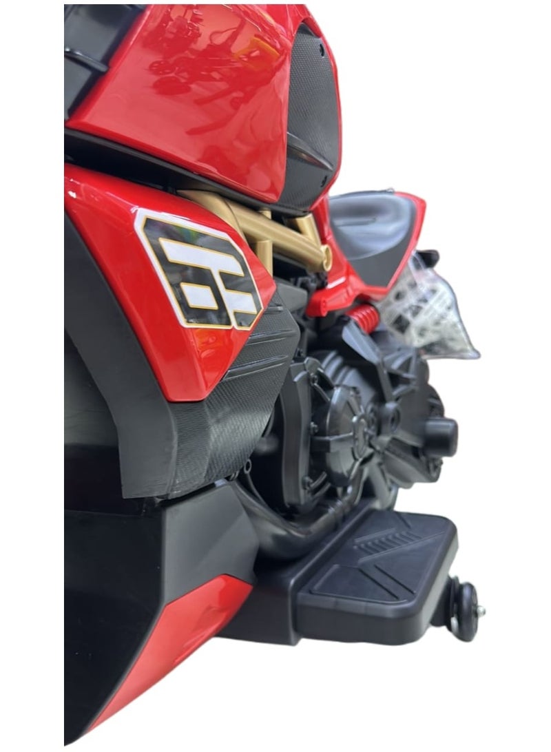 Super Toy Kids Electric Sports Ride-On Bike – 12V, Red & Black - Image 3