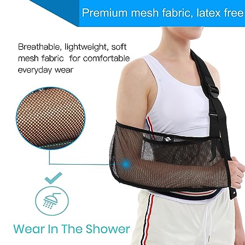 TODDOBRA Mesh Arm Shoulder Sling - Medical Immobilizer for Shower Adjustable Torn Rotator Cuff Injury Right Left Men Women Elbow, Wrist (updated version 2) - Image 2
