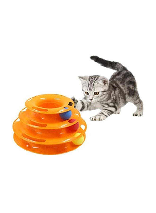 NIBEMINENT Three-Layered Turntable Toy With Balls Orange/Blue/Pink - Image 3