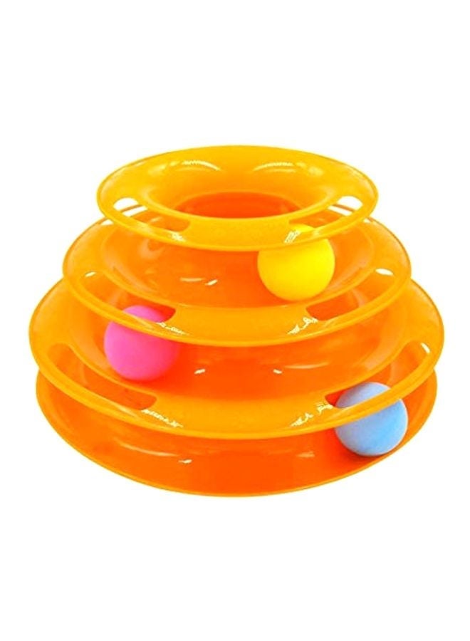 NIBEMINENT Three-Layered Turntable Toy With Balls Orange/Blue/Pink - Image 1
