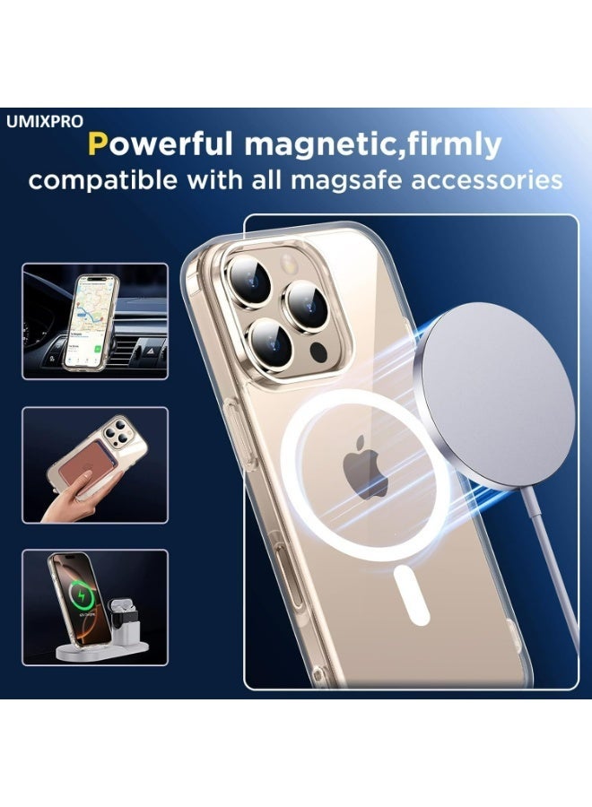 UMIXPRO Magnetic Clear Phone Case for iPhone 16 Pro Max 6.9-Inch, MagSafe Compatible, Shockproof Bumper Cover - Image 3