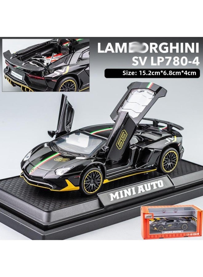 Children's Alloy Car Model Simulation 1:32 Dodge Sound And Light Double Door Alloy Sports Car Ornaments Toy Wholesale-Color:Porsche Special Tiffany Blue  - Image 2