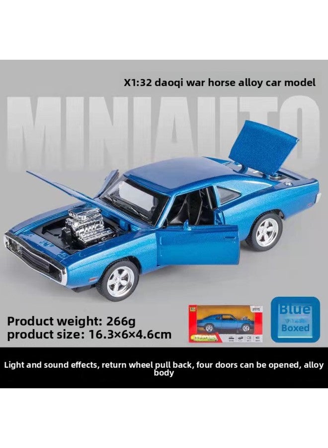 Children's Alloy Car Model Simulation 1:32 Dodge Sound And Light Double Door Alloy Sports Car Ornaments Toy Wholesale-Color:Porsche Special Tiffany Blue  - Image 5