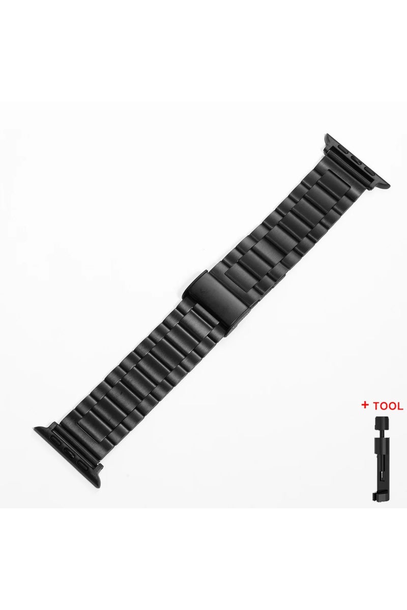 42 44 45 46 49mm Black-Tool Stainless Steel band For Apple Watch Strap 49mm 46 44mm 40mm 42mm 38mm 4