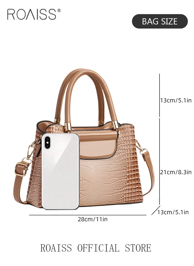 Crocodile Pattern Satchel for Women Large Capacity Light Luxury Crossbody Bag Ladies Elegant Handbag with Comfortable Handle and Hardware Parts - pzsku/Z5D9E943013638B8AB15FZ/45/_/1714013611/04859dbb-279d-417f-9b44-26d13ee44d27