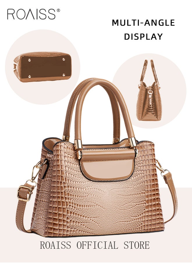 Crocodile Pattern Satchel for Women Large Capacity Light Luxury Crossbody Bag Ladies Elegant Handbag with Comfortable Handle and Hardware Parts - pzsku/Z5D9E943013638B8AB15FZ/45/_/1714013613/57f6721e-263c-4469-b450-ab0efeae57bb