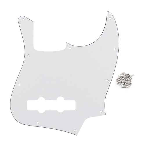 FLEOR 3Ply White 10 Hole J Bass Pickguard Scratch Plate Pick Guards for 4 Strings American/Mexican Standard J Bass Part - Image 1
