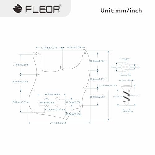FLEOR 3Ply White 10 Hole J Bass Pickguard Scratch Plate Pick Guards for 4 Strings American/Mexican Standard J Bass Part - Image 2