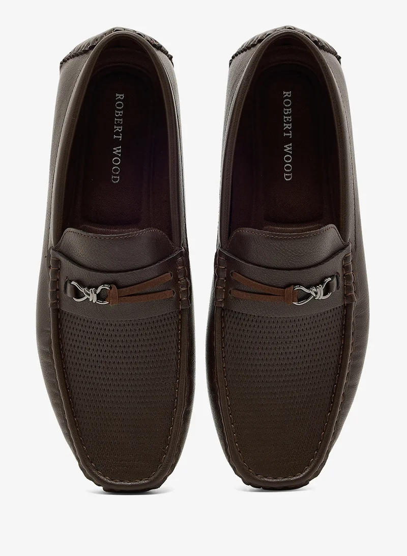 Robert Wood  Perforated Horsebit Driving Loafers for Men | Best Price UAE