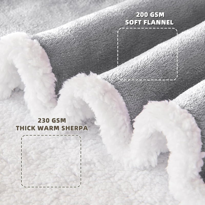 IFNOW Sherpa Wearable Blanket with Sleeves for Women Men Adults, Christmas Birthday Gifts for Women Mom Wife, Cozy Wearable Blanket with Arm and Pocket, Warm Full Body TV Wrap Throw Blanket, Grey - Image 5