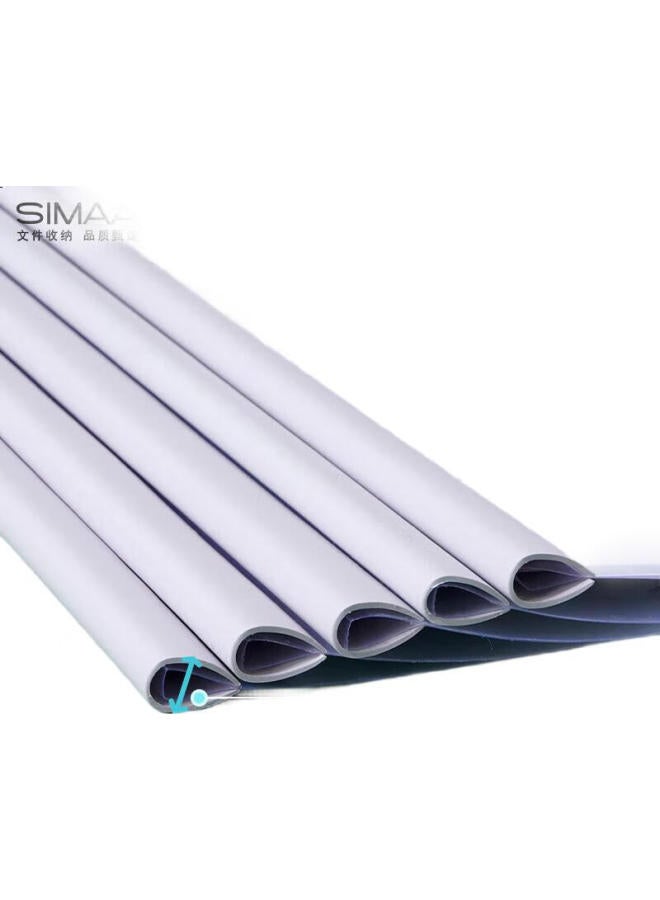 Simaa (Simaa) 10Pcs A4 Water Drop Rod Clip Office Report Clip Pull Rod Clip Folder Data Clip White Stationery 6112 - Image 3