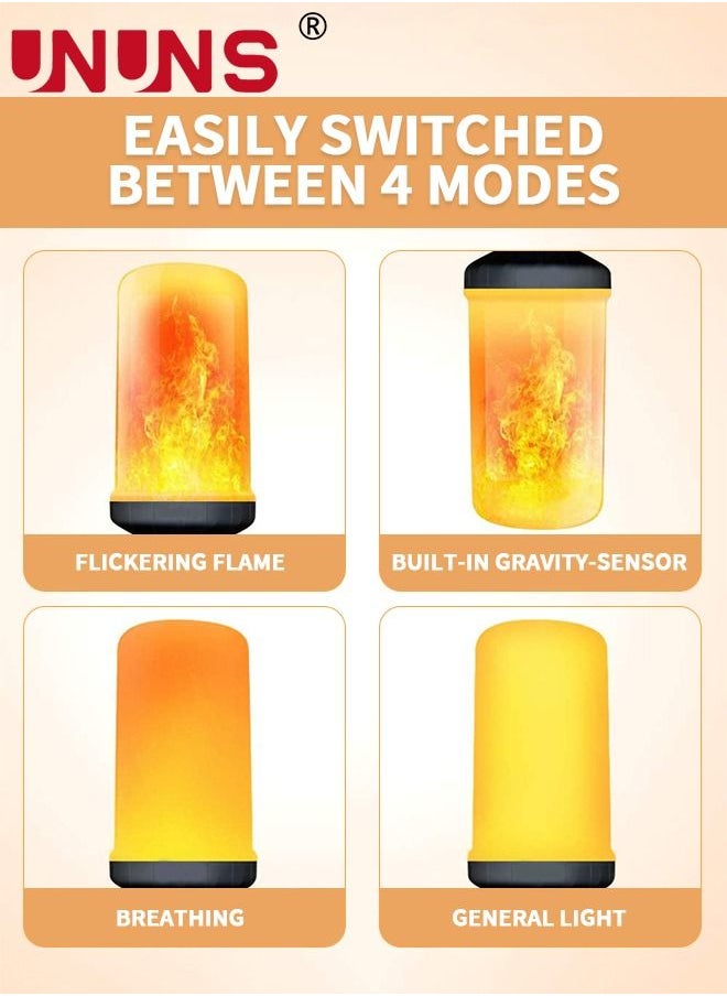 UNUNS 2-Piece LED Flame Light Bulb,3 Modes Flickering Light,E27 Base Flame Bulb For Party,Indoor And Outdoor Home Decor  - Image 2