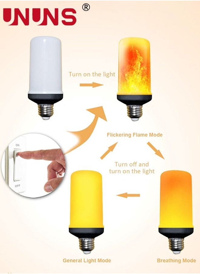 UNUNS 2-Piece LED Flame Light Bulb,3 Modes Flickering Light,E27 Base Flame Bulb For Party,Indoor And Outdoor Home Decor  - Image 4